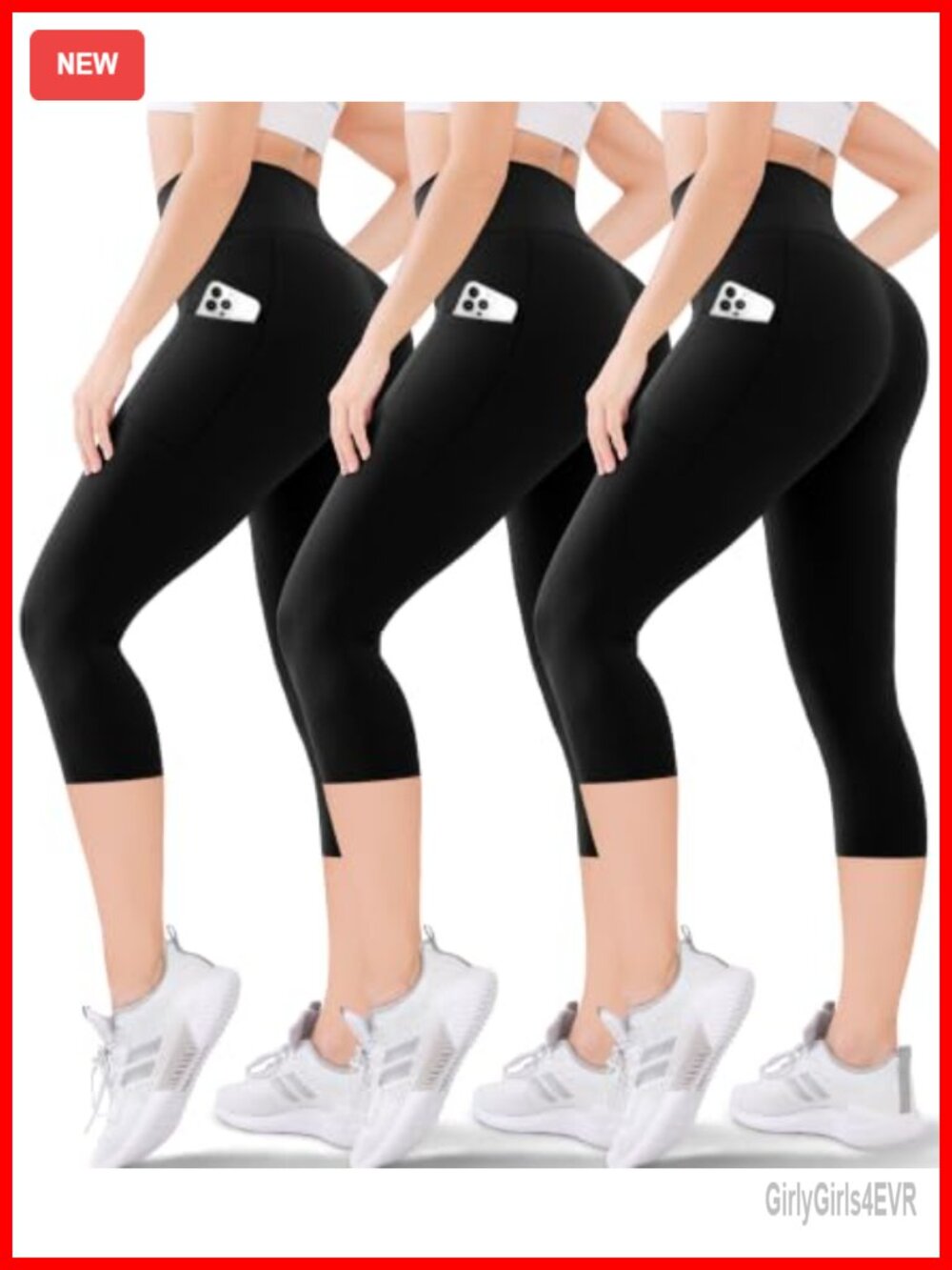 High Waisted Capri Leggings Buttery Soft Tummy Control Yoga Workout